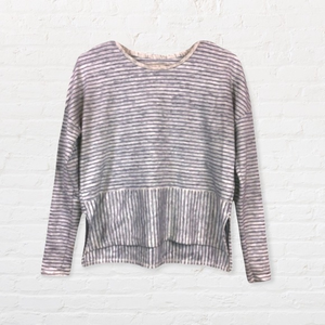 Abercrombie Fitch‎ Sweatshirt Top Striped Blue Marled Long Sleeve Size XS
